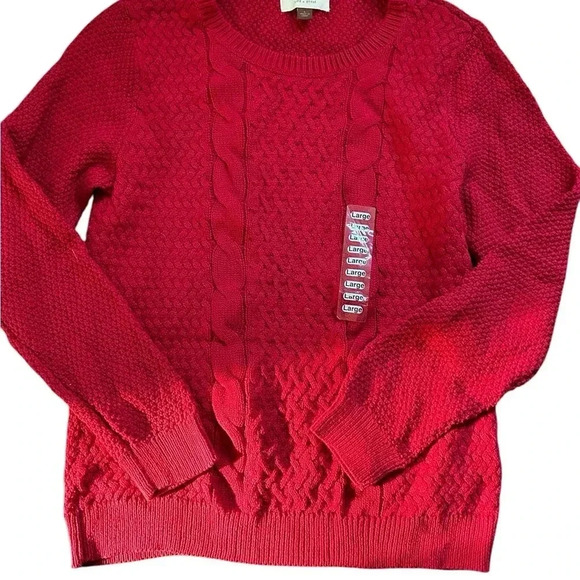 Bright Red Sonoma Sweater Size L NWOT - Picture 7 of 9